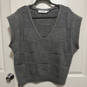 Astr Gray V-Neck Sweater Vest